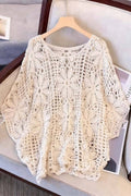 Elegant Knit Mesh Sweater: BEIGE / One Size