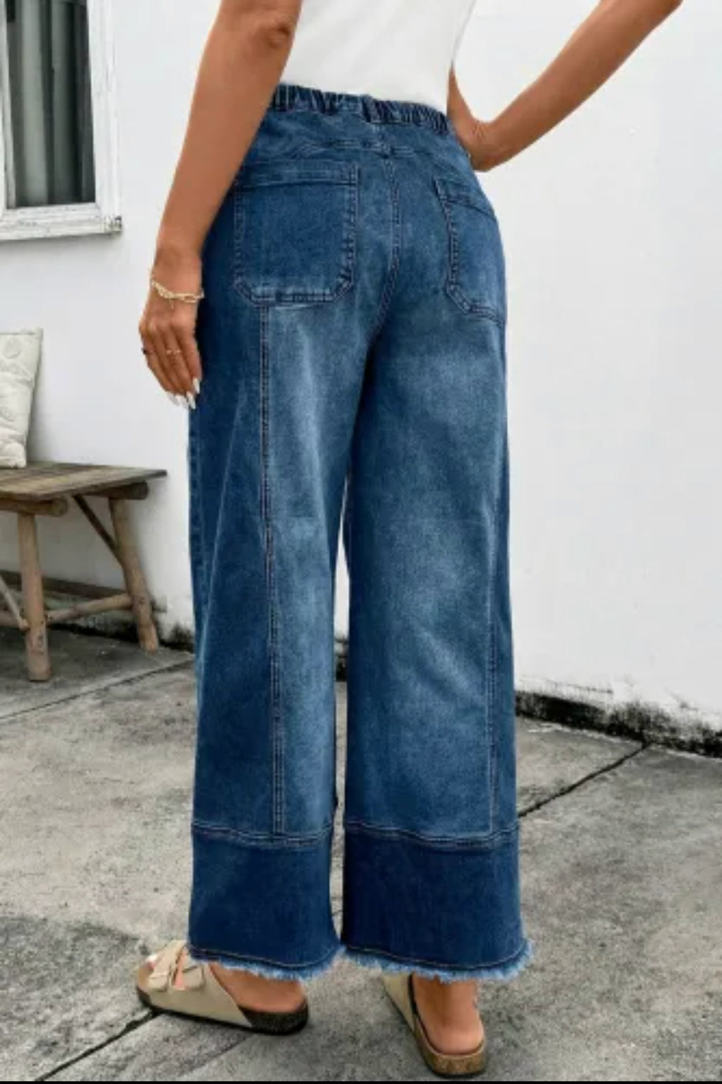 PRUSSIAN DRAWSTRING SEAM DETAIL RAW HEM WIDE LEG